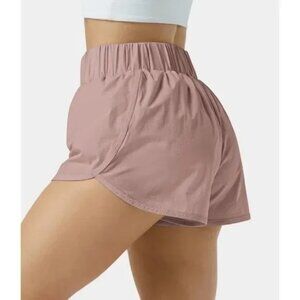 Halara High Waisted Dolphin Hem Shorts 2" Pink Athleisure Workout NWT Size S